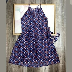 Pixley blue nautical keyhole sleeveless dress